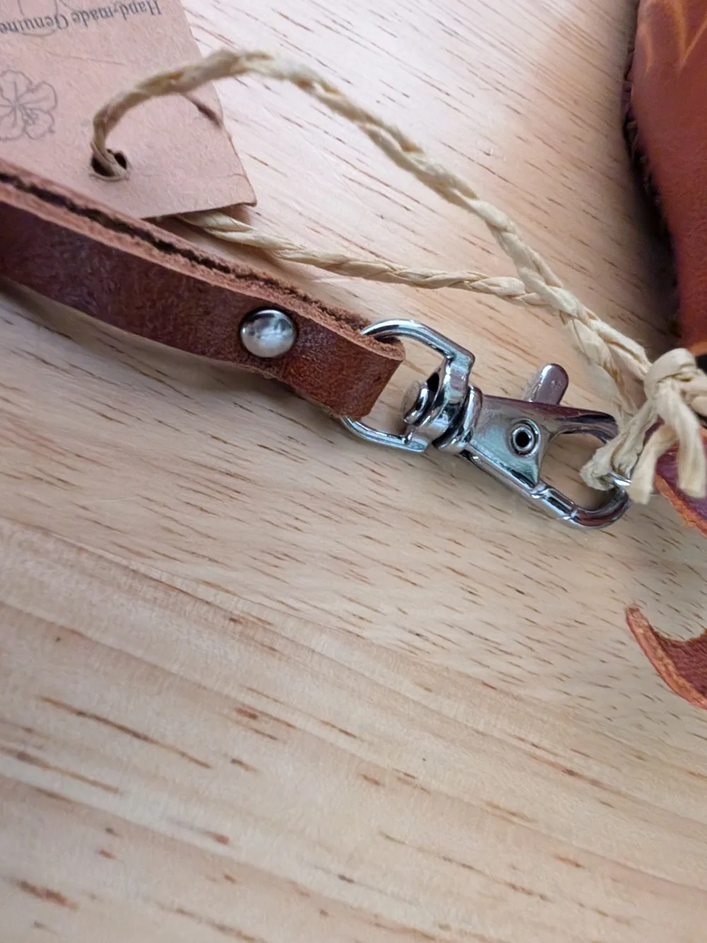 Handcrafted Brown Dog-Shaped Leather Wristlet Coin Purse